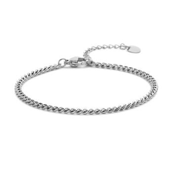 CO88 bracelet gourmette chaîne 3mm 16,5+3cm 2