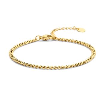 CO88 bracelet gourmette chaîne 3mm 16,5+3cm 3