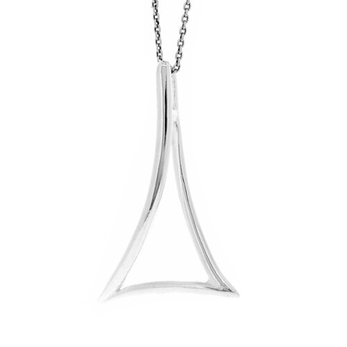 Abstract Triangle Pendant with 18" Trace chain and Box (SI-P0093-S+N301+BOX)