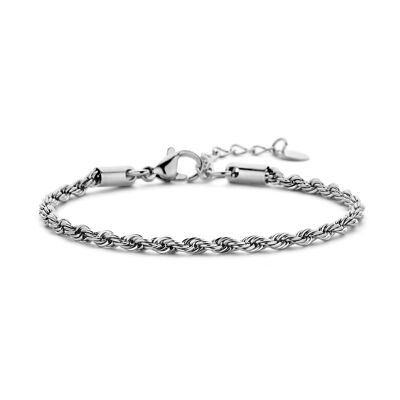 CO88 bracelet corde chaîne 3mm 16,5+3cm