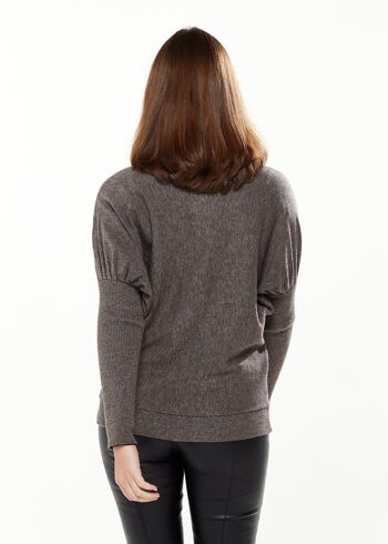 Pull gris foncé Divine Grace avec étoile zébrée scintillante 4