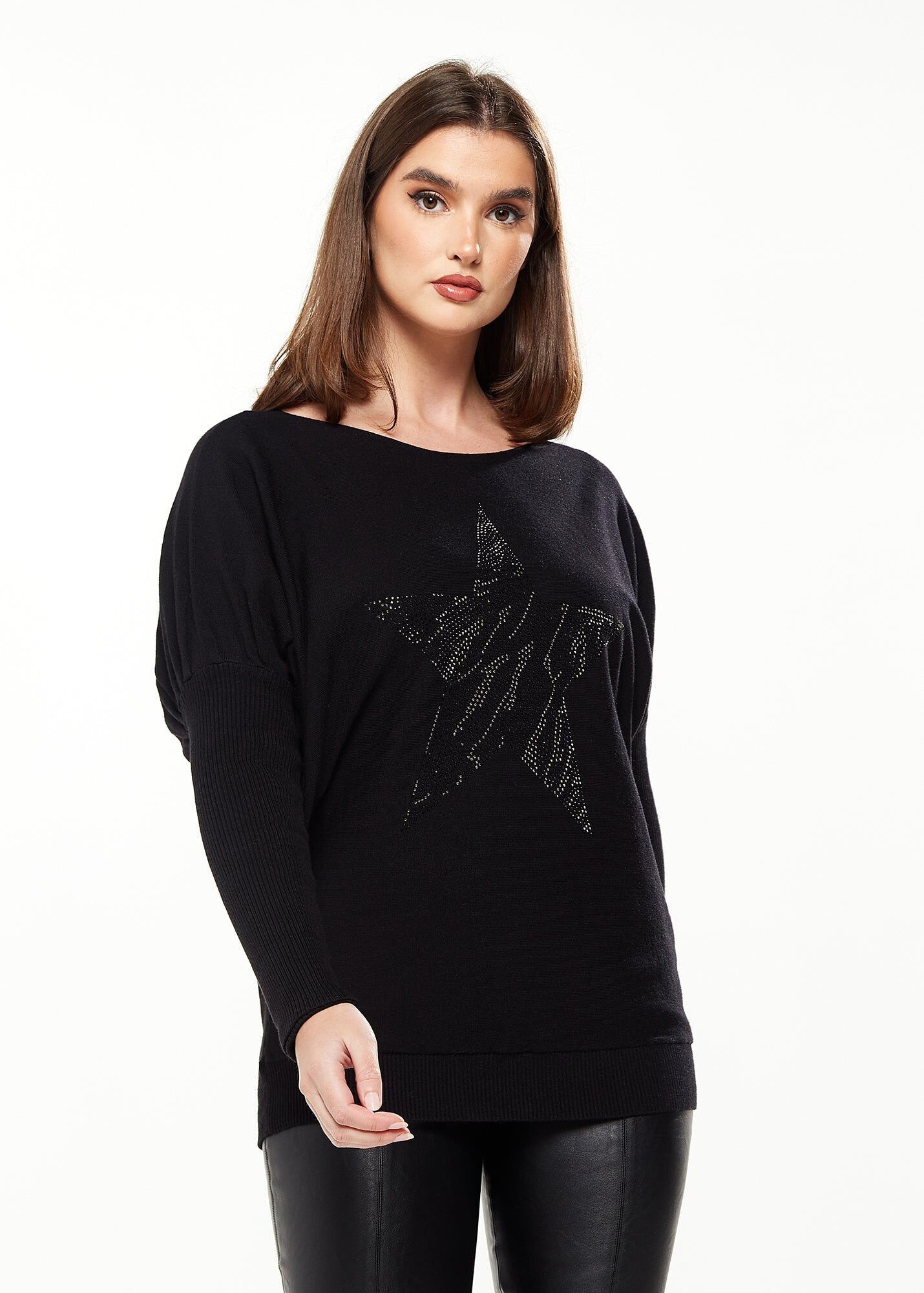 Divine Grace Black Jumper With Sparkly Zebra Star