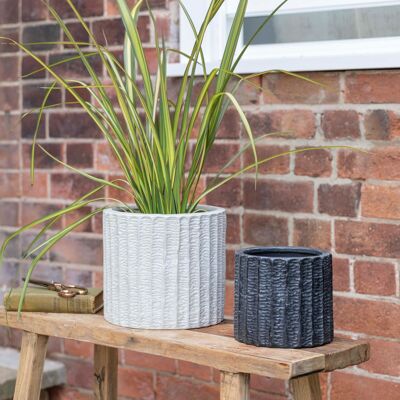 Outdoor Charleston Textured White Planter Set of 3