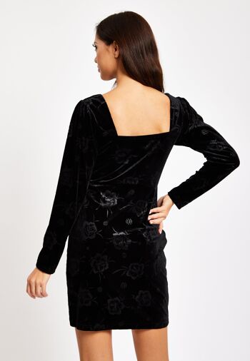 Liquorish - Robe courte en velours noir avec détail corset 6