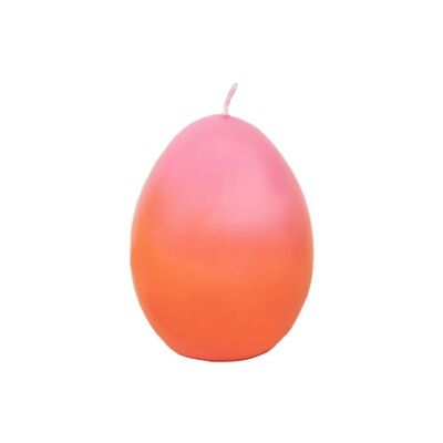 Candela rosa e arancione a forma di uovo di Pasqua