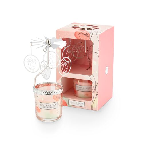 Idée cadeau Fête des Mères - Set mini bougie Amour - Carrousel roses - HEART&HOME
