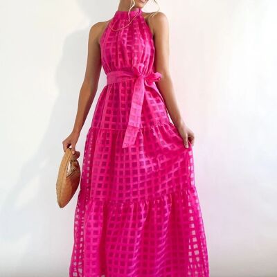 Pleated dress Pink-YYX_23281_ROSE