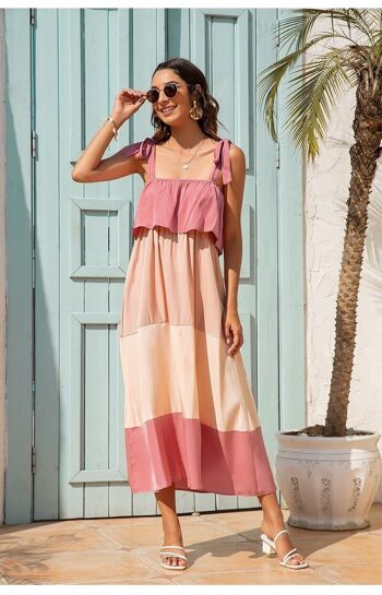 Robe fleurie Bleu marine-YYX_B1823_PINK 2