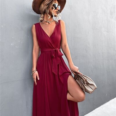 Burgundy dress-YYX_Z2713110_CLARET