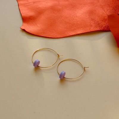 Lilac Dots Hoops made of stainless steel