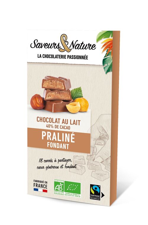 18 Carrés fourrés praliné enrobés de chocolat au lait - 80g