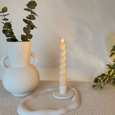 round jesmonite marble candle holder