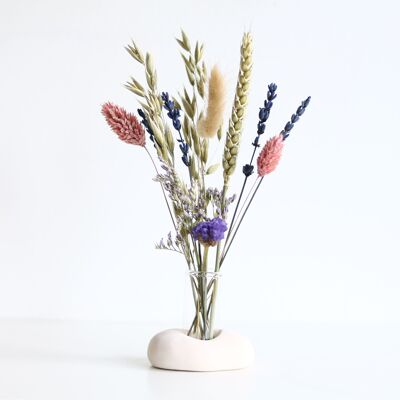Dried flowers with ceramic holder