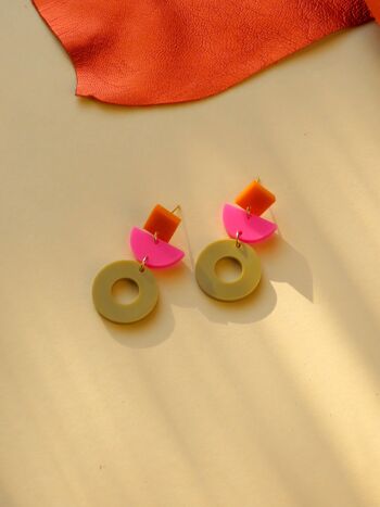 Boucles d’oreilles Samantha en orange, rose, beige 1