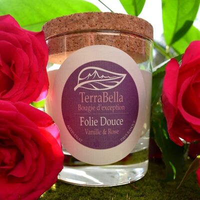 VEGETABLE SCENTED CANDLE - FOLIE DOUCE - VANILLA & ROSE
