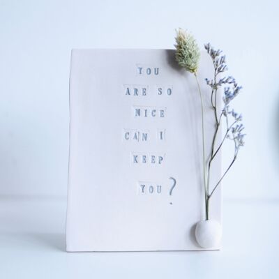 Ceramic card: “keep you”
