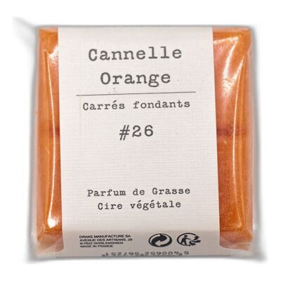 Quadrato sciogliente in cera vegetale - Cannella Arancio