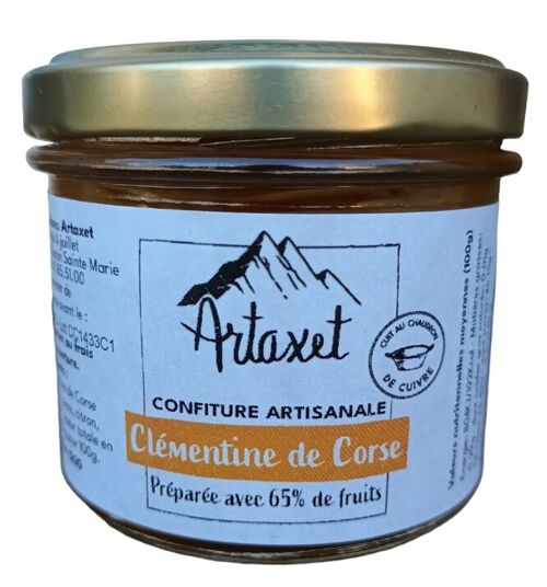 Confiture EXTRA de clémentine de Corse 120G - 65%de fruits