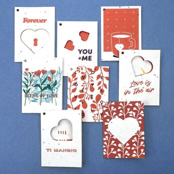 8 Cartes de Voeux en papier thème semi-Amour 2