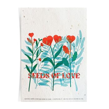 8 Cartes de Voeux en papier thème semi-Amour 20
