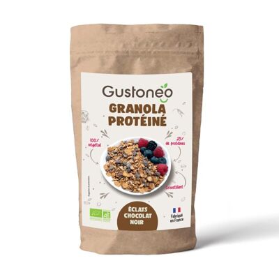 Granola proteica biologica con gocce di cioccolato fondente 325g