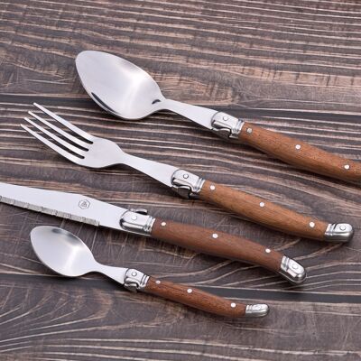 Laguiole cutlery set 48 pieces sapele