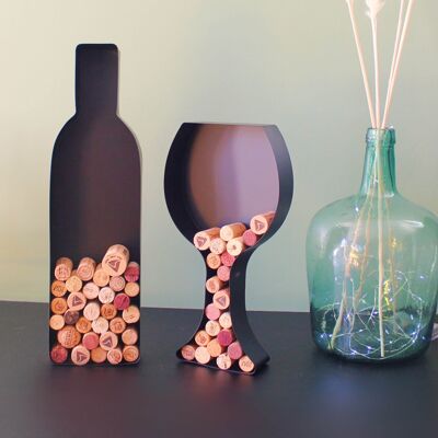 Original shape – Bottle and Glass | Wine stopper | Decoration