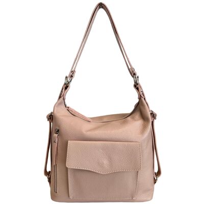Modarno Italian shoulder bag, 2 in 1 women's backpack bag, in real leather