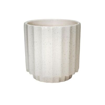Vaso per piante da interno in ceramica Ivyline Bourton Avorio H18 D18 cm