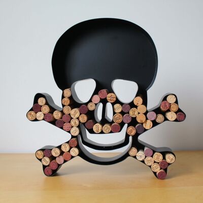 Forma original: calavera y tibias cruzadas | Tapón de vino | Decoración