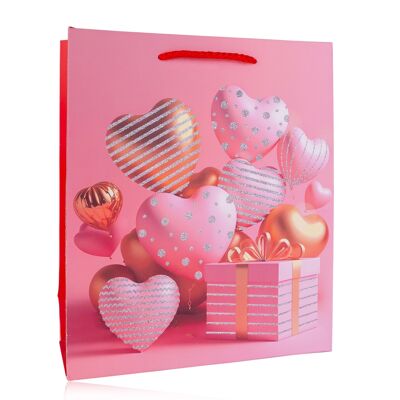 Bolsa de regalo GLOBOS DE CORAZONES pequeña