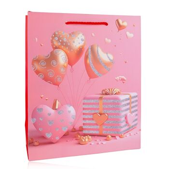 Sac cadeau BALLONS COEUR petit 2