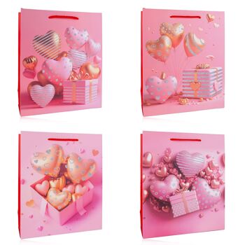 Sac cadeau BALLONS COEUR petit 5