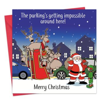 Carte de Noël drôle Parking impossible 1
