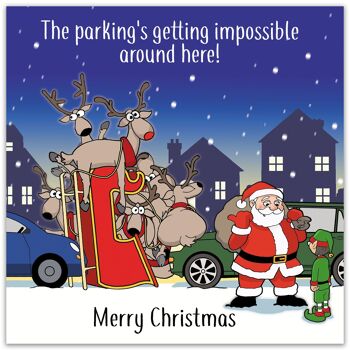 Carte de Noël drôle Parking impossible 2