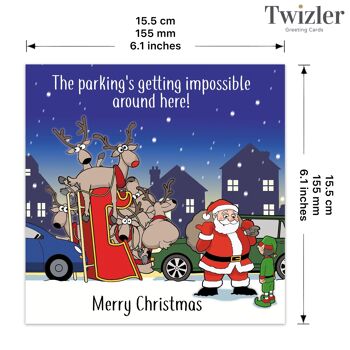 Carte de Noël drôle Parking impossible 3