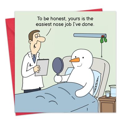 Tarjeta de Navidad divertida Easy Nose Job