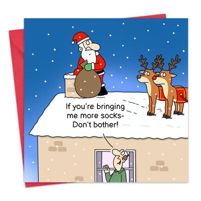 No More Socks Funny Christmas Card