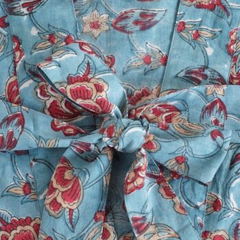 Kimono en coton imprimé fleuri "Azul" 2