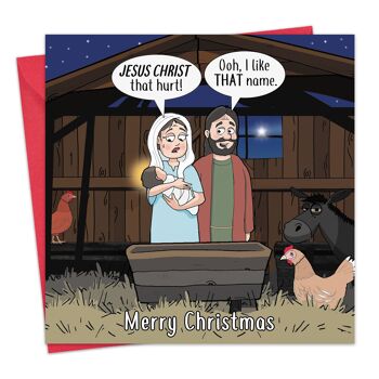 Nommer la carte de Noël d'humour de Jésus 1