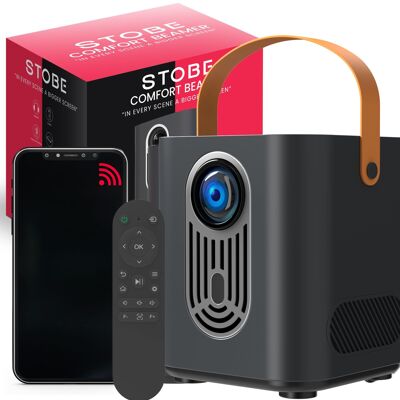 Proyector STOBE® Comfort - Mini Proyector Wifi - Transmite desde tu teléfono con wifi - Full HD - 300 Lúmenes ANSI - HDMI - Bluetooth - Proyector.