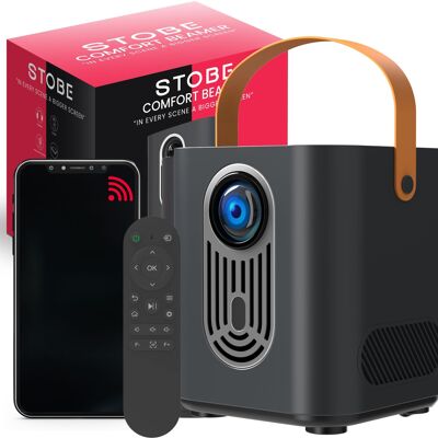 STOBE® Comfort Projector - Wifi Mini Projector - Stream from your phone with wifi - Full HD - 300 ANSI Lumens - HDMI - Bluetooth - Projector.