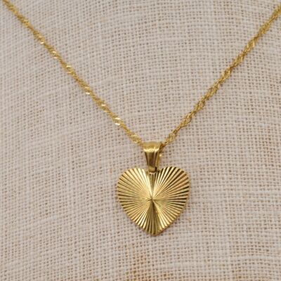 Steel chain necklace 40 cm heart pendant