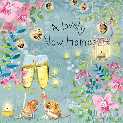 Lovely New Home Card with Champagne Mice