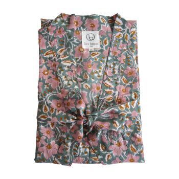 Kimono en coton imprimé fleuri "Summer" 4