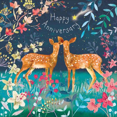 Happy Anniversary Card with Deer