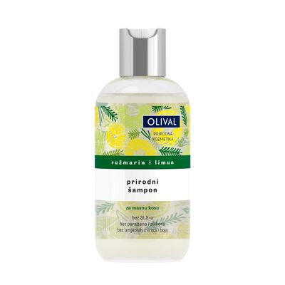 Natural shampoo with rosemary and lemon