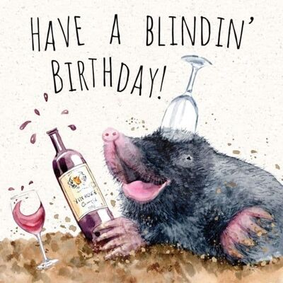 Funny Card Mole Blindin' Birthday