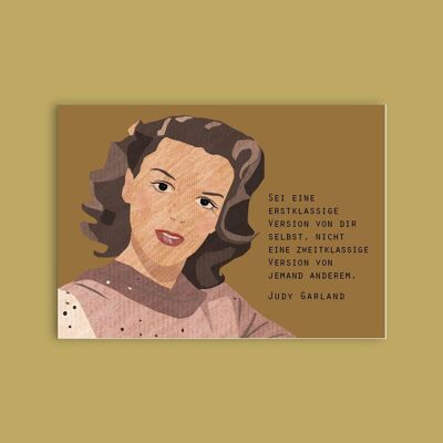 Postkarte Holzschliffpappe - Damen - Judy Garland