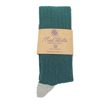 Chaussettes hautes en laine Miss Bottle-Gris clair 1